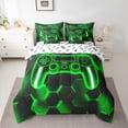 thumbnail image 3 of Erosebridal Gamer Gamepad Bedding Sets Twin Size, Geometry Stripe Comforter Sets with Sheets, Game Lover Reversible Bedding Twin Size, Microfiber Room Decorative, 7-Piece, 3 of 5