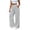Grey, variant on JIAYUE Women's Pants Casual Solid Color Drawstring With Pockets Button Design And Side Slit Long Sweatpants For Daily Relaxed Fit Lightweight Breathable Wear