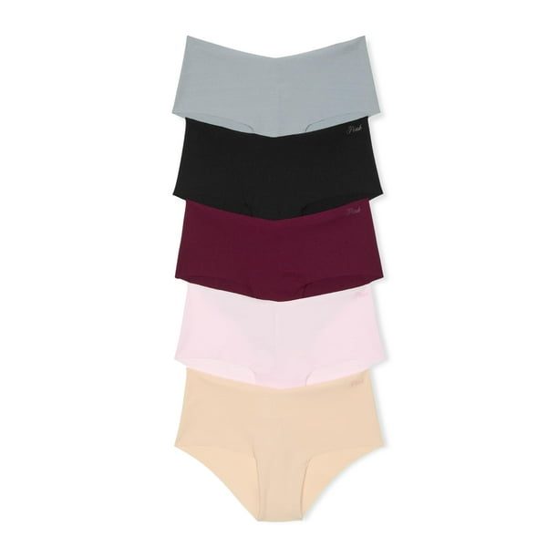 Ropa interior Victoria's Secret PINK No Show Cheeky para mujer, paquete de 5