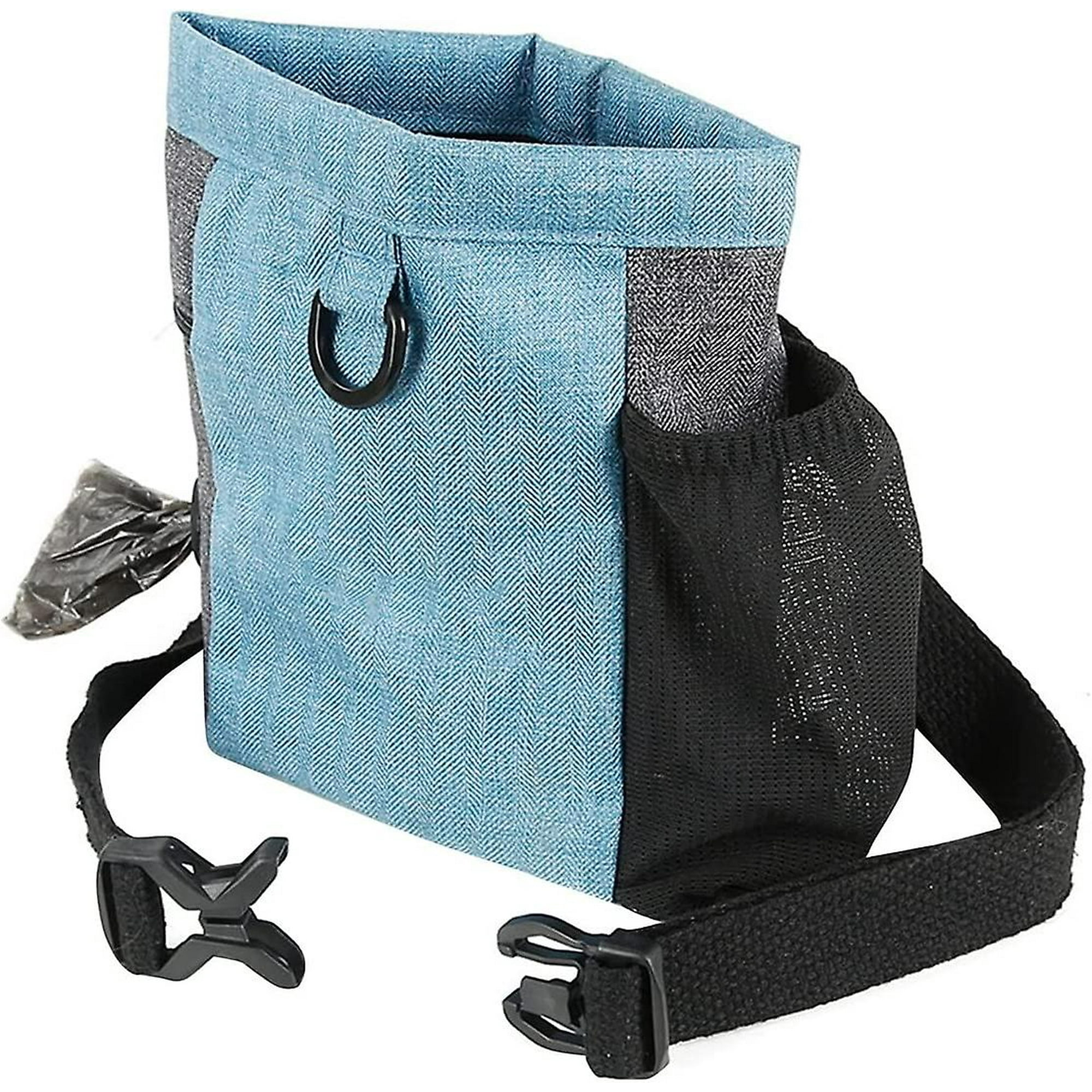 Waca09 Dog Treat Pouch Portable Dog Treat Bag For Training Dog Dog Treat Pouch With Magnet With Adjustable Waist Belt Blue