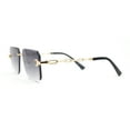 thumbnail image 3 of Luxury Bling Rimless Chain Jewel Arm Rectangle Hustler Gangster Sunglasses Gold - Smoke, 3 of 4