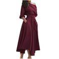 thumbnail image 1 of Vestido largo sin hombros de verano para mujer: dobladillo irregular con cinturón, corte en A para ocasiones sexys o informales, 1 of 7
