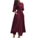 thumbnail image 1 of Vestido largo sin hombros de verano para mujer: dobladillo irregular con cinturón, corte en A para ocasiones sexys o informales, 1 of 7