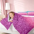 thumbnail image 5 of Homewish Ombre Blings Print Queen Bedding for Girls, Cyan Pink Bedding Comforter Set Queen, Reversible, 7 Pieces, 5 of 7