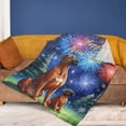 thumbnail image 4 of Happy New Year Rhodesian Ridgeback Family Cheer Winter Midnight Firework Cozy Fleece Blanket Ridgebacks Dog Lover Gifts Warm Soft Throw Blanket - 02025, 4 of 5