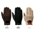 thumbnail image 4 of Generic Lightweight Knit Goat Leather Touchscreen Motorcycle Gloves - Brown, Size L, 4 of 6