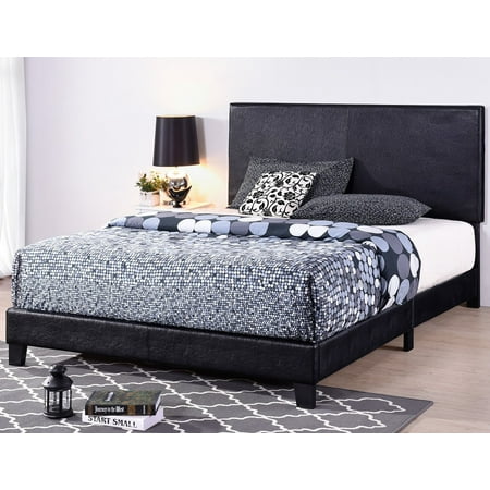 - Harper&Bright Designs Vienna Faux Leather Upholstered Platform Bed with Wooden Slats (Full)