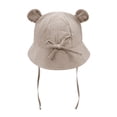thumbnail image 2 of BRGZLK Baby Boys Girls Cotton Sun Hat Summer 2026 Solid Color Cute Ears Breathable Bucket Hat UV Protection Tie-Back Beach Cap Khaki 2-3T, 2 of 6