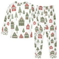 thumbnail image 2 of FORMRS Long Sleeve Top and Pants Pajama Set for Niños 2-Piece Sleepwear, Sizes 18M-8Y, Green Christmas House, 2 of 6