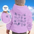 thumbnail image 2 of Little Girls Hoodies Sweatshirts Soft Pullover With Hood Casual School Outdoor Clothes Light Purple Size 5-6T, 2 of 7