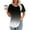 Black, variant on Summer Crop Tops Fashionable Women's Casual Short Sleeved Loose Round Neck Printed Top Summer Outfits for Women 2024