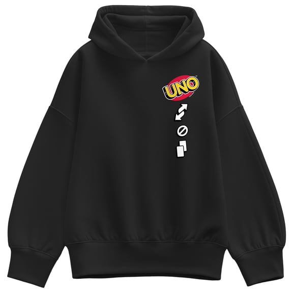 Uno - Logo & Icons Women's Oversized Fleece Hoodie Sweatshirt