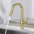 thumbnail image 2 of Kibi Fusion Single Handle Pull Down Kitchen & Bar Sink Faucet with Soap Dispenser - Brushed Gold, 2 of 3