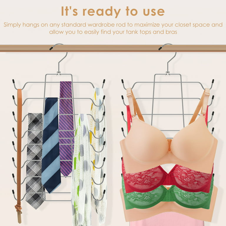 Threns 2 Pcs Underwear Hanger Metal Foldable Bra Organizer 8 Layer Space  Saving for Home Organize