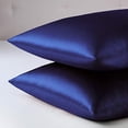 thumbnail image 3 of Funda de almohada de satén sedoso para cabello y piel, fundas de almohada de tamaño estándar, juego de 2 fundas de almohada de satén con cierre de sobre, 3 of 6