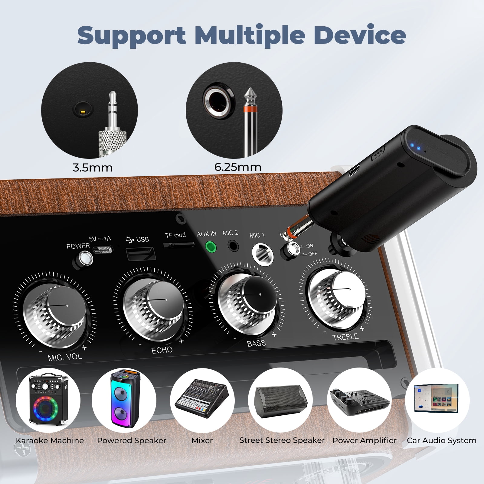 JYX Dual Wireless Microphones, Handheld Dynamic Microphone Battery Operated with Rechargeable Receiver, Professional Karaoke Microphone Set