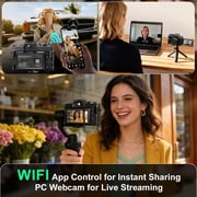 NBD Digital Camera 4K Ultra HD 48MP All-in-One Vlogging Camera with Wide Angle Lens, Digital Zoom 16x and 3 Screen