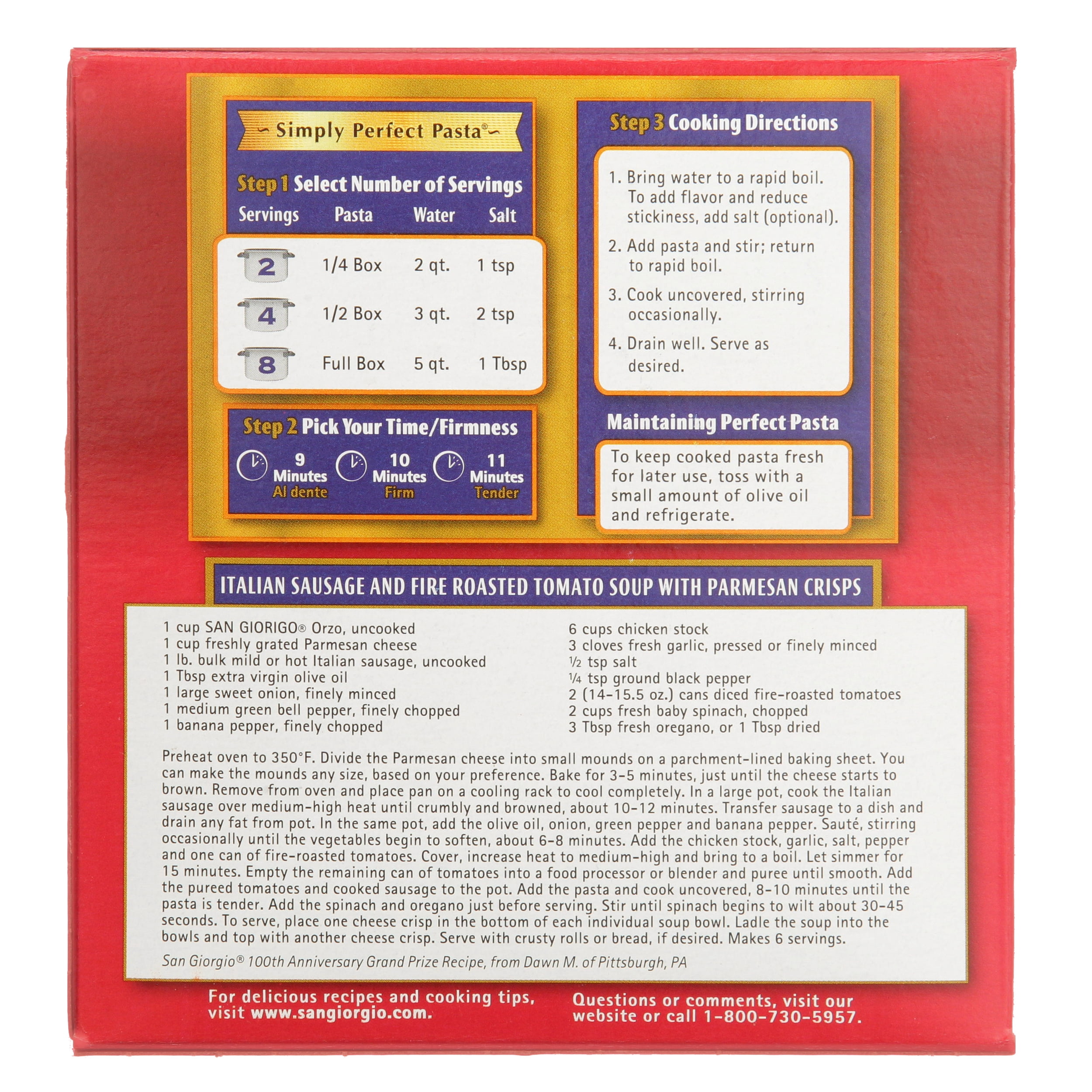 San Giorgio Orzo Pasta, 16-Ounce Box