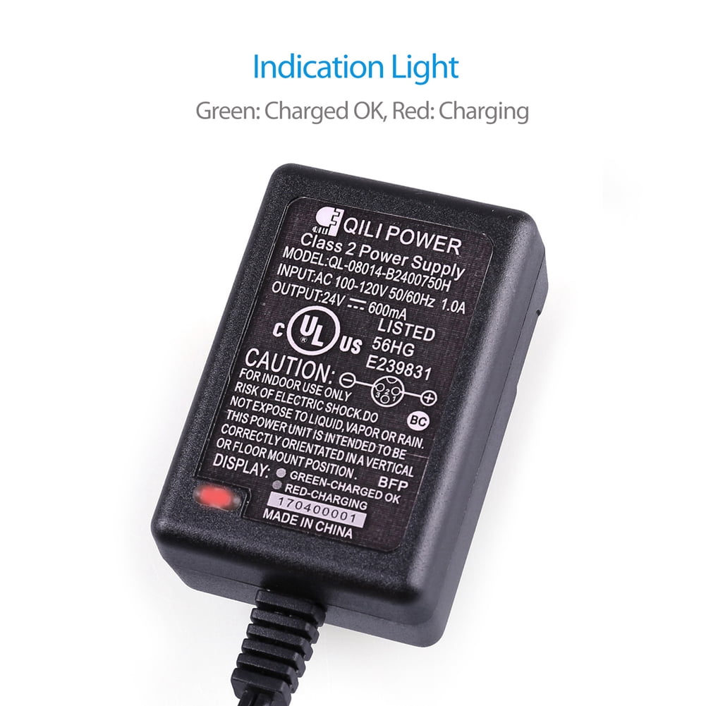 LotFancy 24V 0.6A Scooter Battery Charger for Razor E100, E125, E150,E200, E225, E300