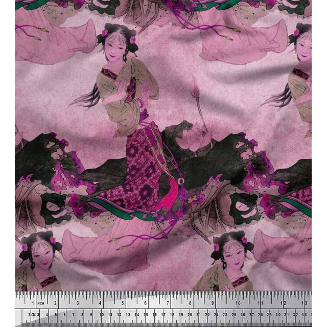 Soimoi Poly Georgette Tissu Floral & Fille Femmes Tissu Imprimé par la Cour 42 Pouces de Large