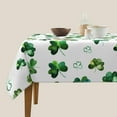 thumbnail image 6 of St.Patrick''s Day Tablecloth 54x54 Inch Square, Green Shamrock Table Cloth, Watercolor Clover Floral Tablecloths Polyester Fabric Farmhouse Decorative for Spring Home Kitchen Dining Party, 6 of 6