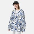 thumbnail image 4 of Fotbe Blue Paisley Men's Women's UPF 50+ Sun Protection Jacket Hooded Cooling Shirt with Pockets Hiking Outdoor Performance-Medium, 4 of 8