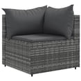 thumbnail image 3 of vidaXL 4 Piece Garden Lounge Set with Cushions Grey Poly Rattan, 3 of 5