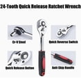 thumbnail image 2 of 12 Piece 1/4" Ratchet Wrench Set, Mechanic Tool Kit and Sockets with Quick Release Reversible Ratchet Handle and Extension Bar, 2 of 4