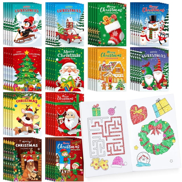 Minilibros para colorear navideños BenLouis, 60 unidades, para niños
