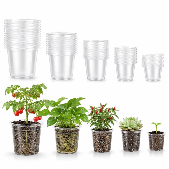 30Pack Clear Nursery Pots with Drainage 2//2.5/3/4/4.5/5 Inch Seedling Starter Pot Variety Pack Garden Plant Pots Orchid Flower Pot for Vegetable Propagation, Root Cutting Seed Starting 