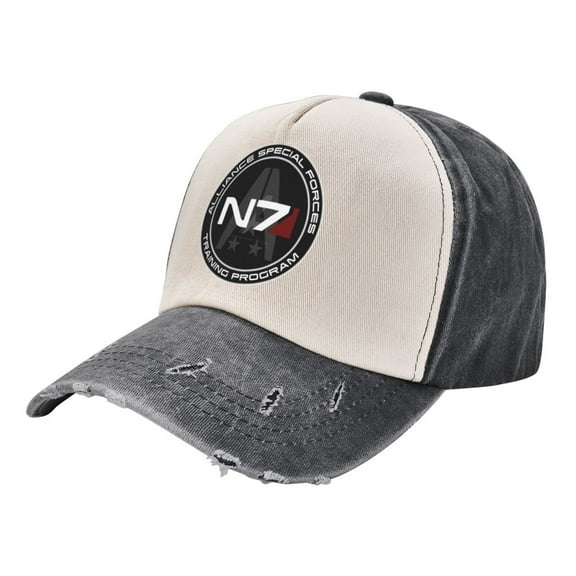 Mass Effect N7 Cowboy Collision Color Washed Baseball Cap For Men And Women