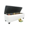thumbnail image 2 of The Sole Secret Mid Century Modern White Vinyl Shoe Storage Bench Yellow, 2 of 5