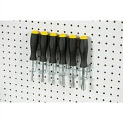 Hyper Tough Multi-Tool And Screwdriver Organizer Holder for a Pegboard, Zinc Plated Steel, 6 Slots