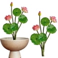 thumbnail image 2 of 10.2" Artificial Lotus Decoration Fake Flowers Vase Filler Plant Realistic Flower Simulation Flower Arrangement Home Garden Pond Aquarium Wedding Decor, 2 of 5