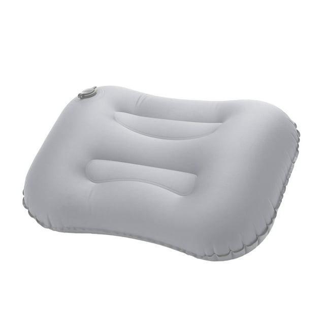 Oreiller de Camping Gonflable Gris Oreiller de Voyage Portable pour Sac à Dos Randonnée Plage Avion Voiture Bureau Usage à la Maison Léger Design Compact