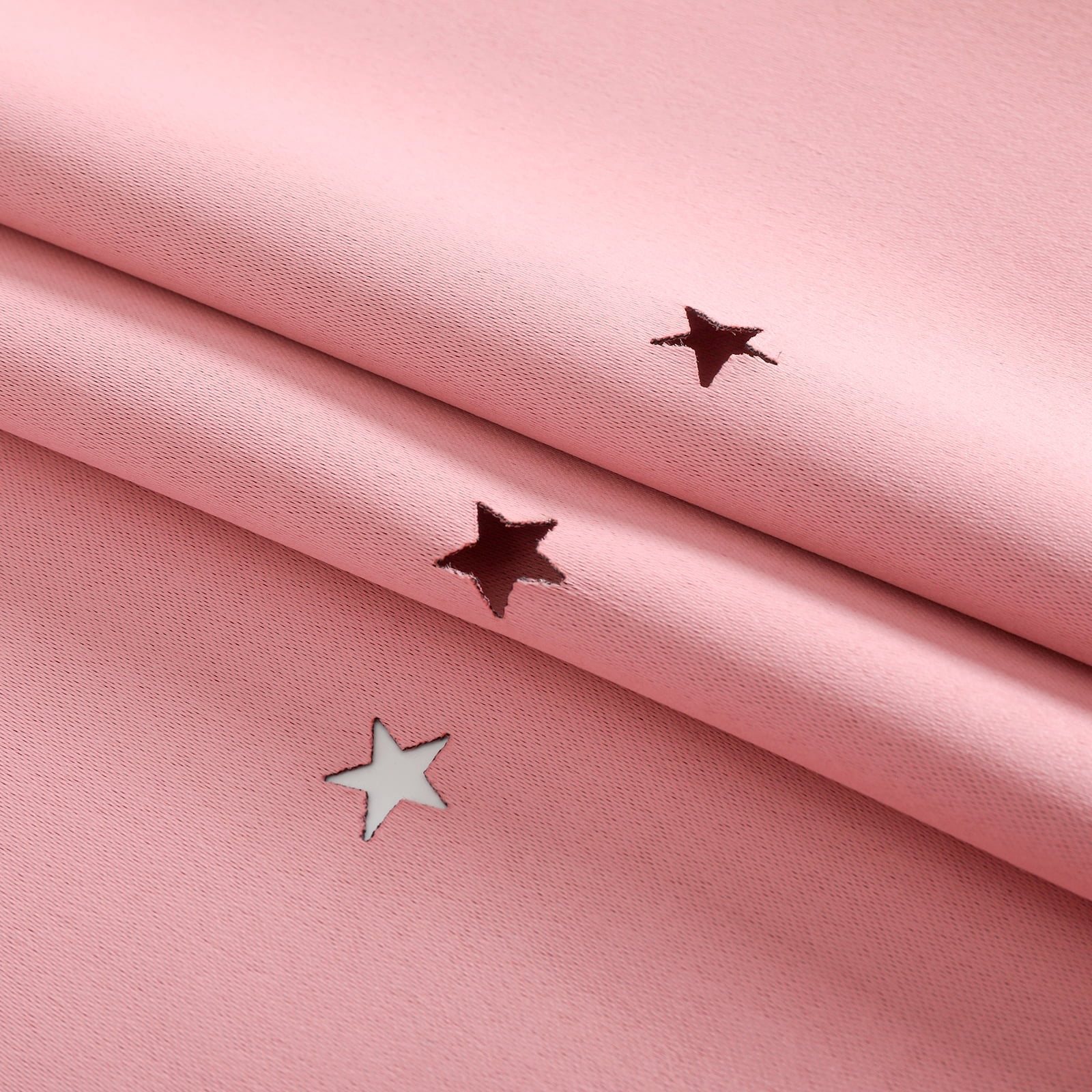 Psoiuetr Blackout Gradient Ombre Curtains for Kids Girls Bedroom Living Room Decor Rainbow Double Layers Star Cut Out Stripe Pink Grommet Window Curtains,52"x63",1 Panel