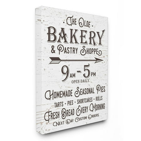 Home Decor Shopping The Stupell Home Decor Collection The Old Bakery and Pasty Shop Vintage Sign Canvas Wall Art ()