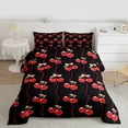 thumbnail image 2 of Feelyou Black Red Cherry Full Size Comforter Sets, Princess Cartoon Bedding Sets, 3pcs, 2 of 8