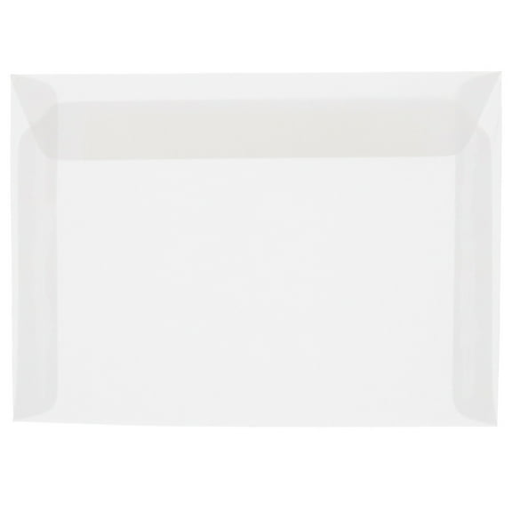 JAM Paper Translucent Envelopes, 8 3/4 x 11 1/2, Clear, 25 per Pack