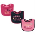 thumbnail image 2 of Luvable Friends Baby Girl Cotton Drooler Bibs with Fiber Filling 3pk, Girls Rule, One Size, 2 of 2