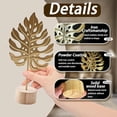 thumbnail image 6 of Wrongduck Gold Leaf Home Decor Set, 3PCS Metal Botanical Sculptures with Wooden Base, Modern Artistic Shelf Statues for Living Room Office Decor, 6 of 10