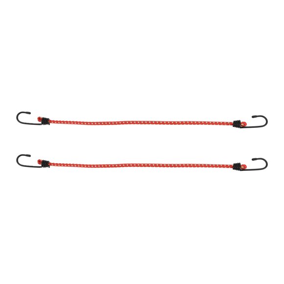 Unique Bargains Luggage Cords with Hooks 60cm Adjustable Bungee Cords with Metal Buckle Red 2pcs