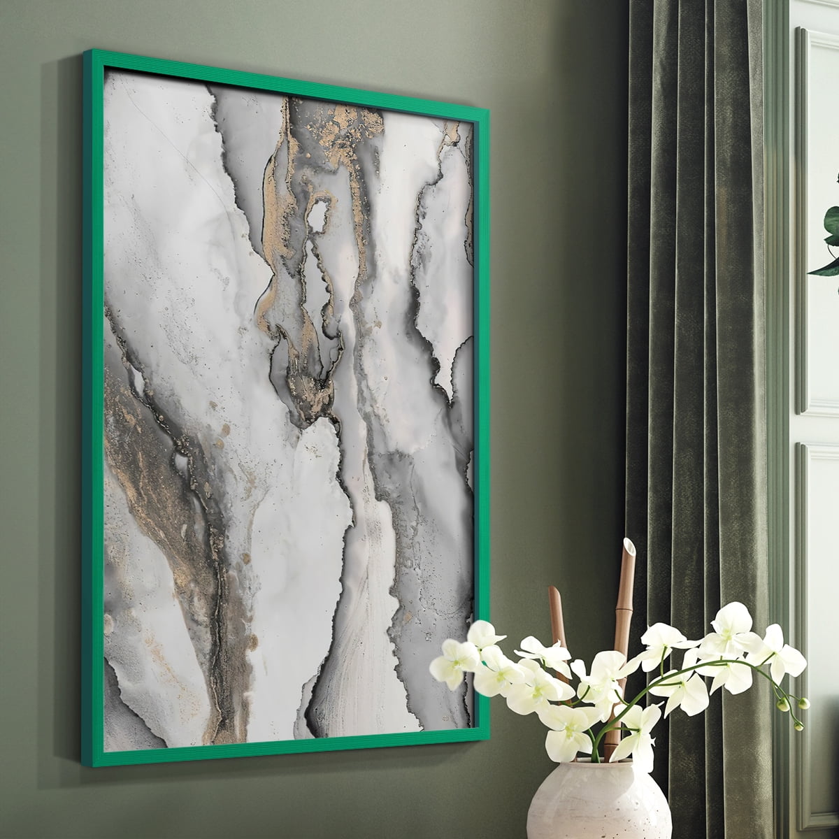 Abstract Ink Fantasy III in Paper Solid Wood 8 x 10 Framed Print