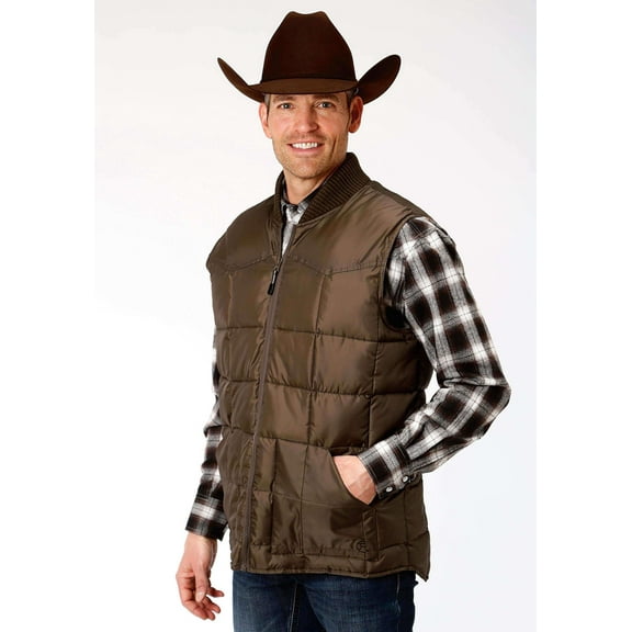 Roper Mens Brown Poly-Filled Vest