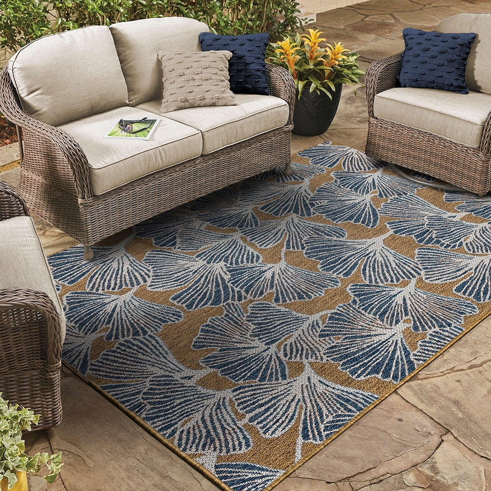Mohawk Home Jade Butterfly Outdoor Area Rug, Navy, 5' 3" x 7' 6"
