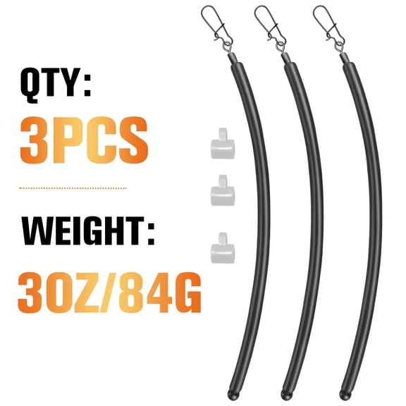 3PCS Dovesun 3oz Catfish Dragging Weights Drift Rig Fishing Sinkers Snag-Free Trolling Weights