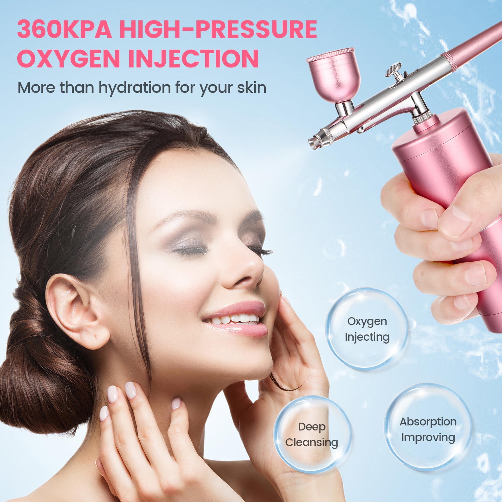 ETHZZLE 1Set Handheld Face Water Sprayer Lightweight Nano Steam Airbrush for Travel and Office
