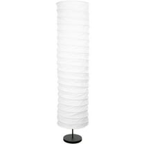 PTOOTP Modern Ivory Paper Floor Lamp with Foldable Lampshade Design for Bedroom and Living Room Decor