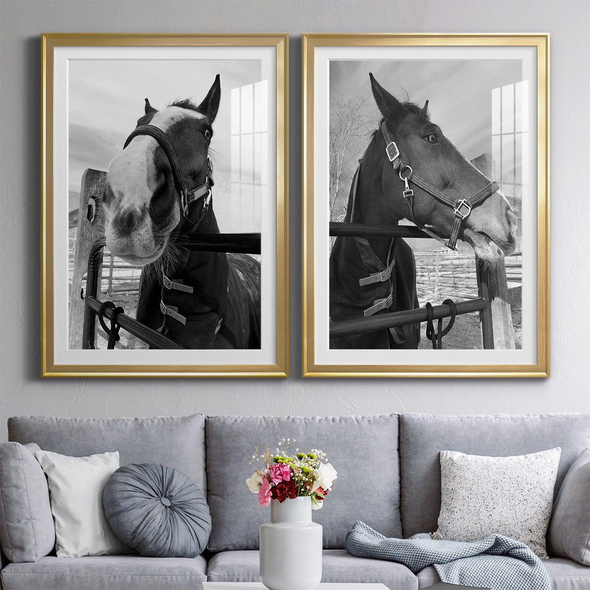 Wexford Home Argenteuil Premium Framed Print, 22.5" x 30.5" - Ready to Hang, Gold (Set of 2)
