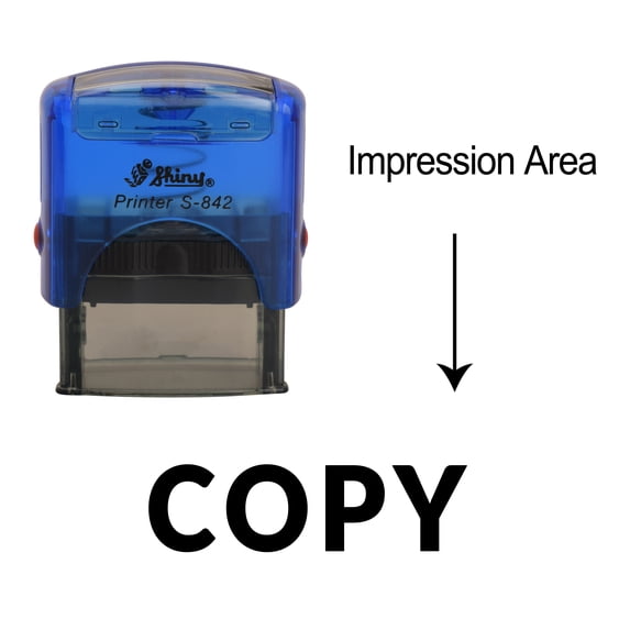 eloria Copy Self Inking Rubber Stamp Business Custom Stamp Office Stationary, Color: Black Ink